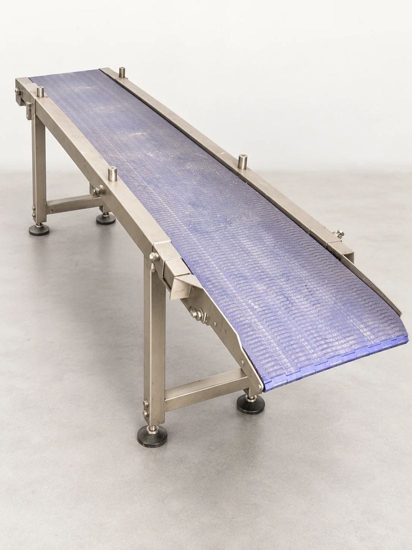 140 cm conveyor with blue modular belt, perfect condition